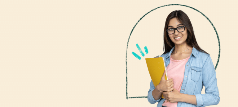 Young female teacher holding a student's individual transition plan.